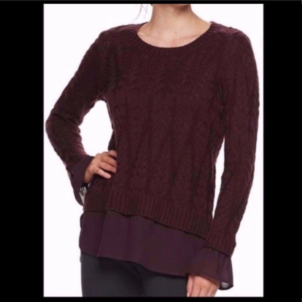 Elle, maroon, xl knit sweater, never worn